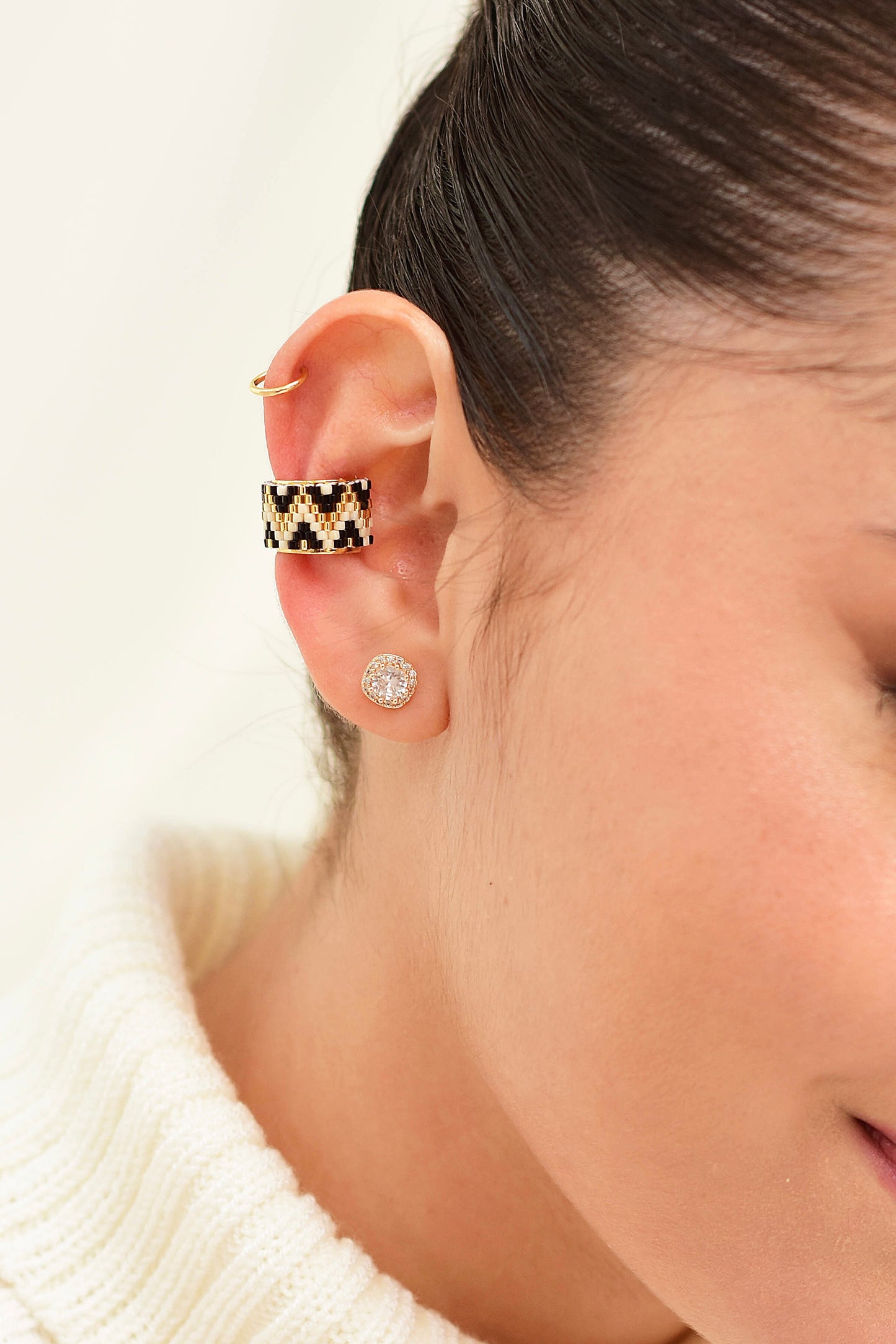 Earcuff Miyuki Negro