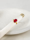 Anillo Bronce Cristal Rojo