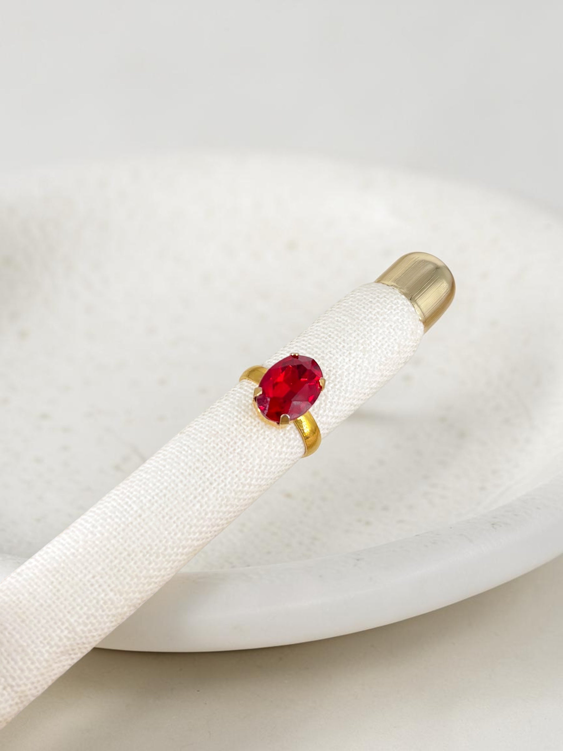 Anillo Bronce Cristal Rojo