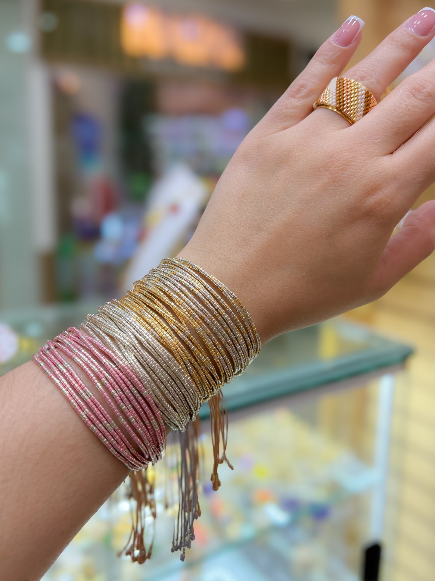 Pulseras Miyuki Metalizadas