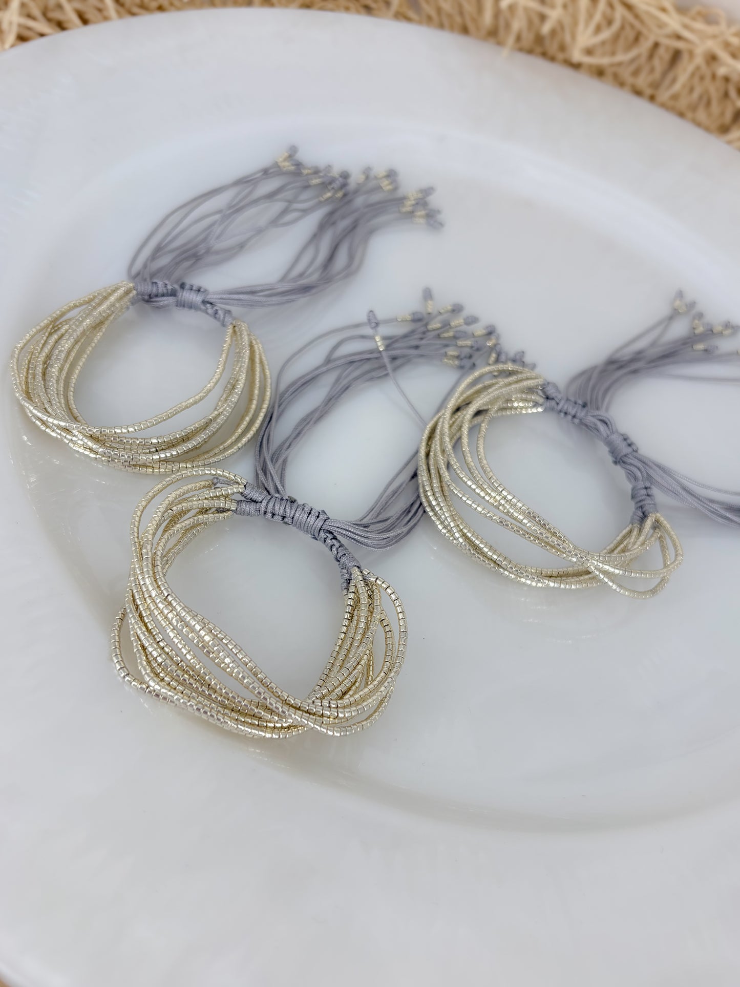 Pulsera Miyuki Plata Metalizadas