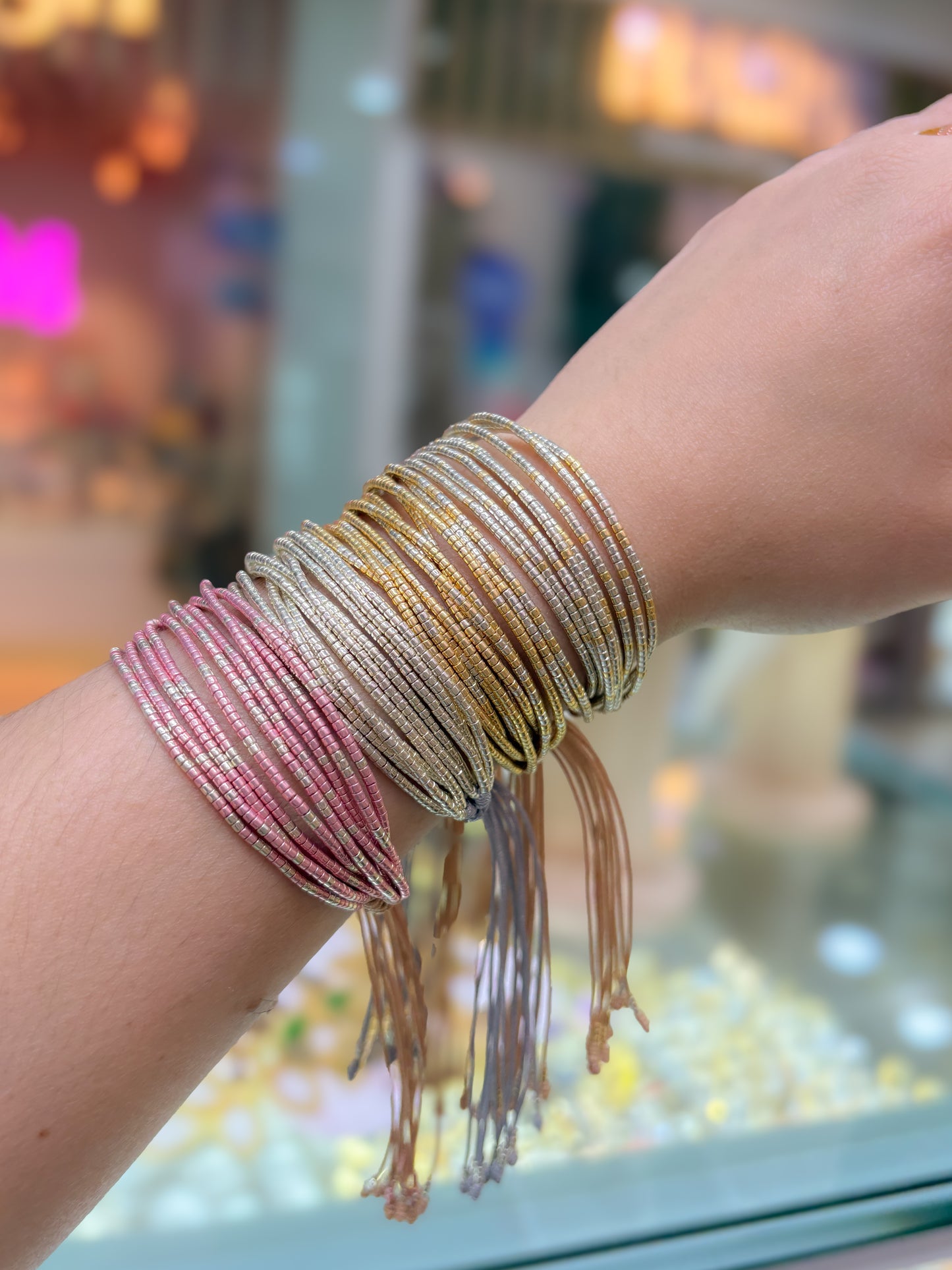 Pulseras Miyuki Metalizadas