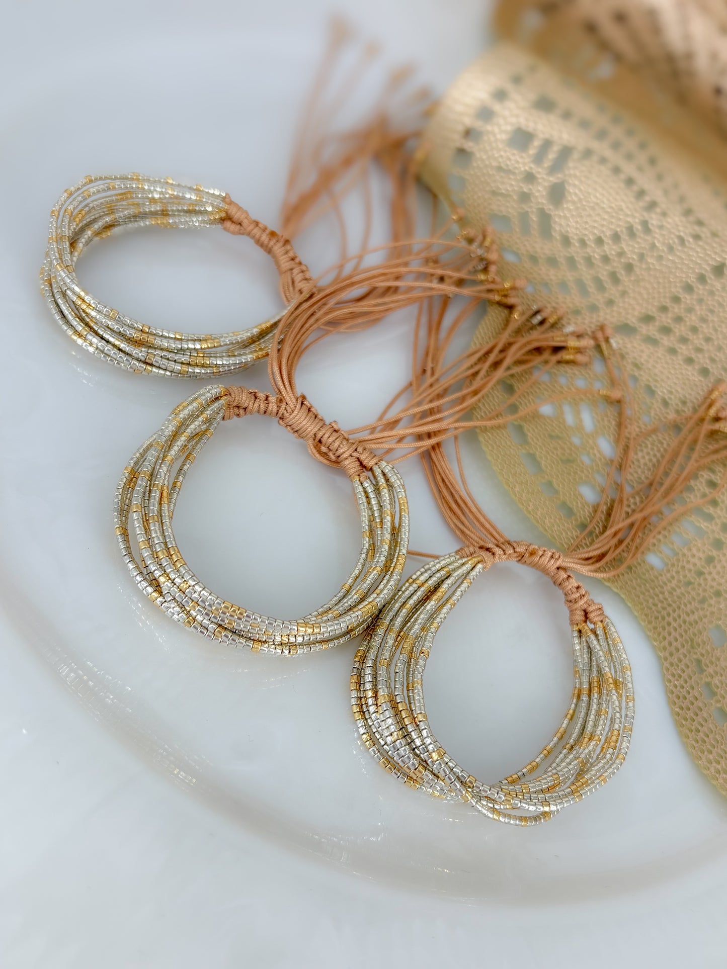 Pulsera Miyuki Plata-Oro Metalizadas