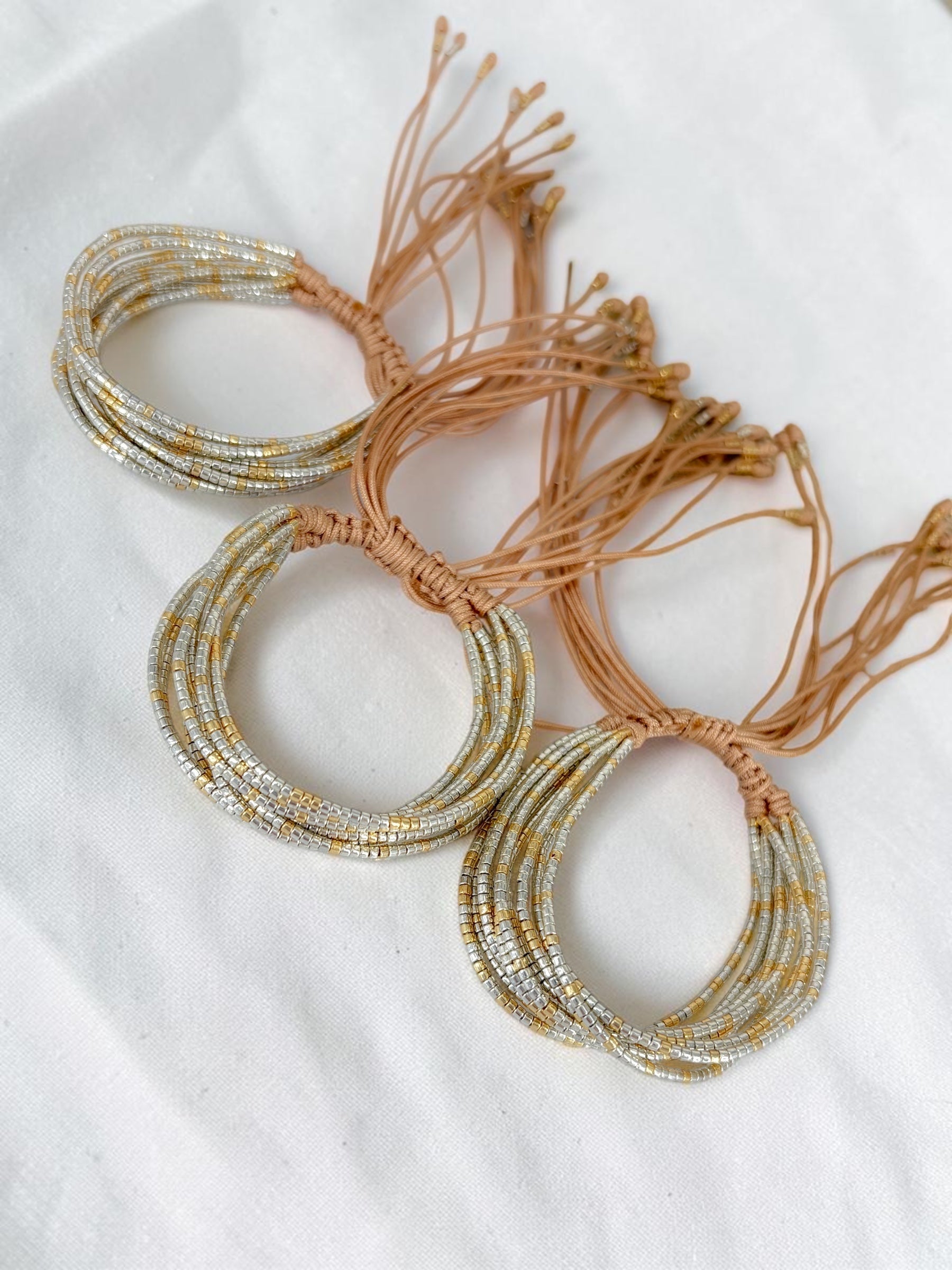 Pulsera Miyuki Plata-Oro Metalizadas